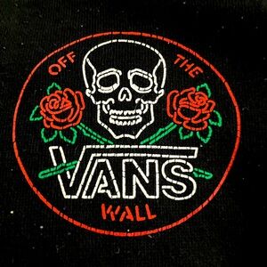 Small vans hoodie with roses and skull
